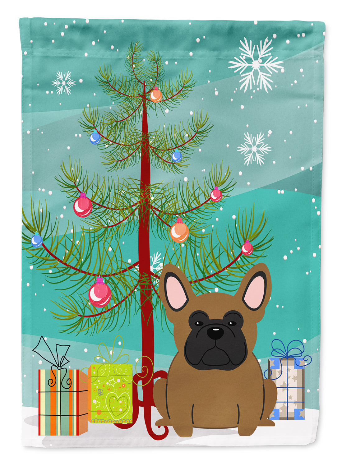 Merry Christmas Tree French Bulldog Brown Flag Garden Size BB4138GF  the-store.com.