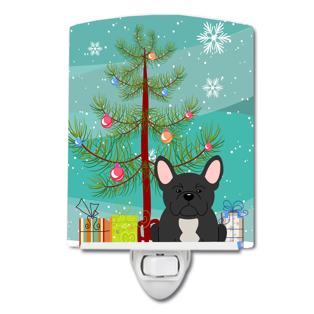 Merry Christmas Tree French Bulldog Black Ceramic Night Light BB4139CNL - the-store.com