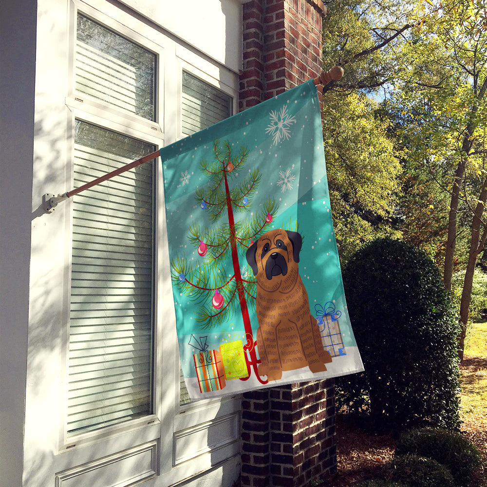 Merry Christmas Tree Mastiff Brindle Flag Canvas House Size BB4140CHF