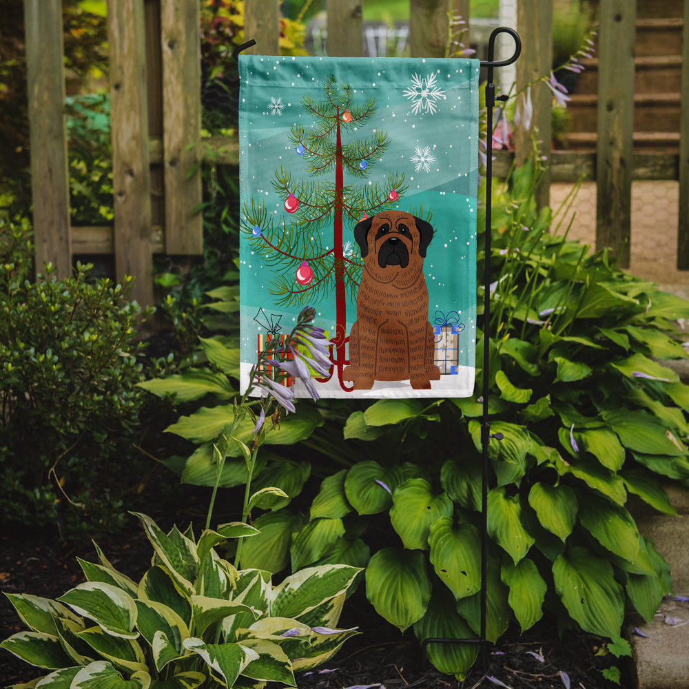 Merry Christmas Tree Mastiff Brindle Flag Garden Size BB4140GF
