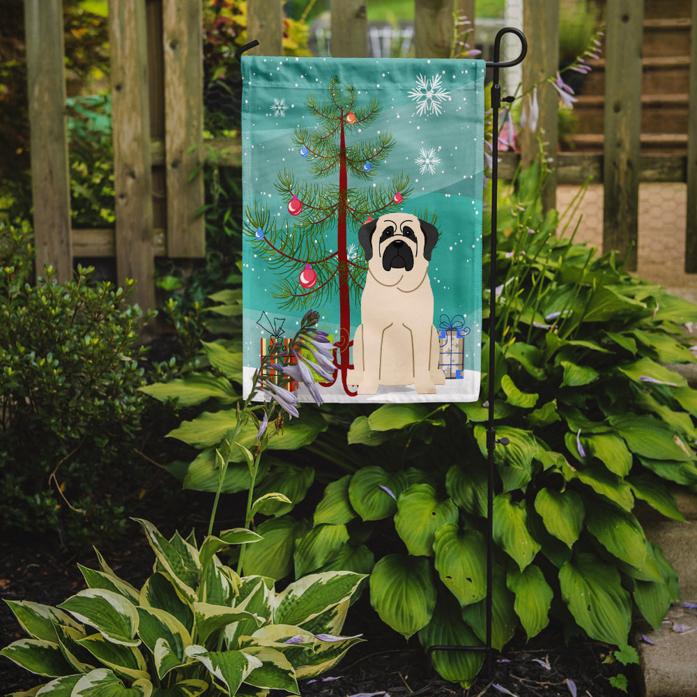 Merry Christmas Tree Mastiff White Flag Garden Size BB4142GF