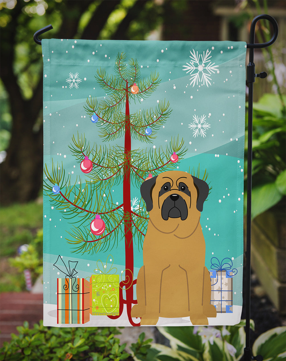 Merry Christmas Tree Mastiff Flag Garden Size BB4143GF