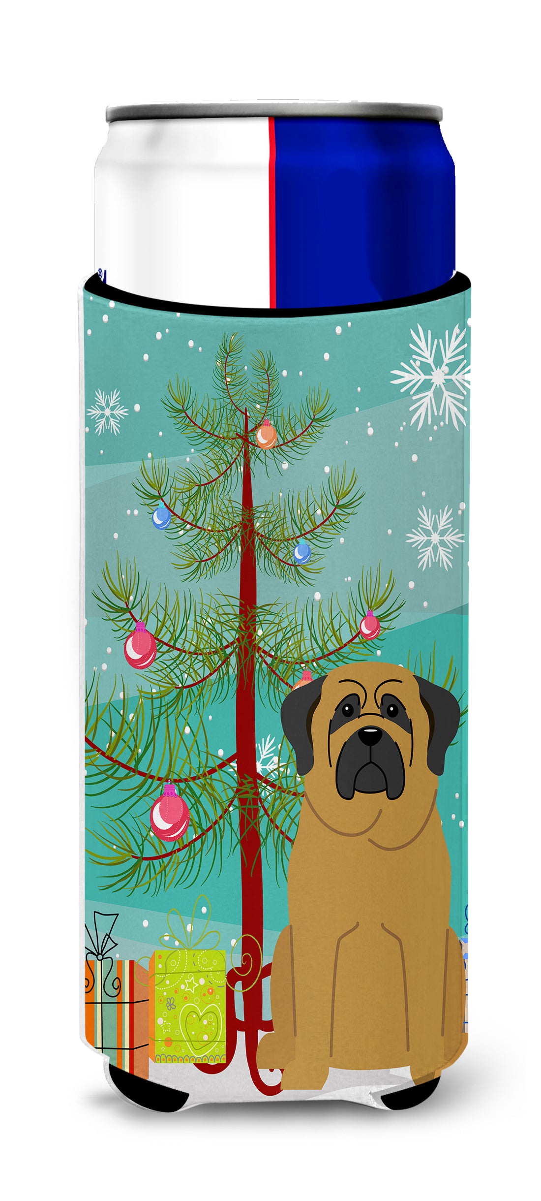 Merry Christmas Tree Mastiff  Ultra Hugger for slim cans BB4143MUK  the-store.com.