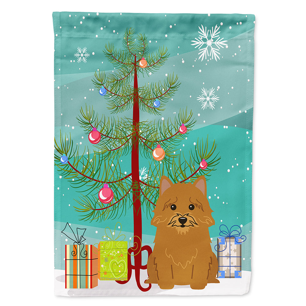Merry Christmas Tree Norwich Terrier Flag Canvas House Size BB4145CHF