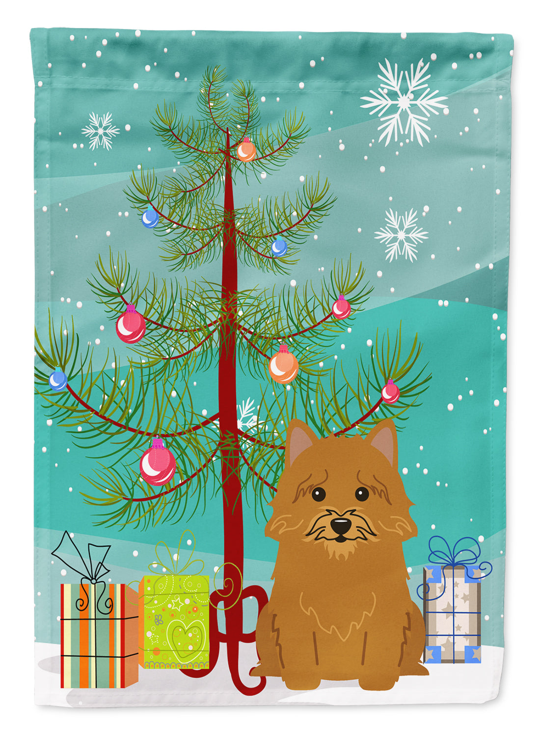 Merry Christmas Tree Norwich Terrier Flag Garden Size BB4145GF  the-store.com.