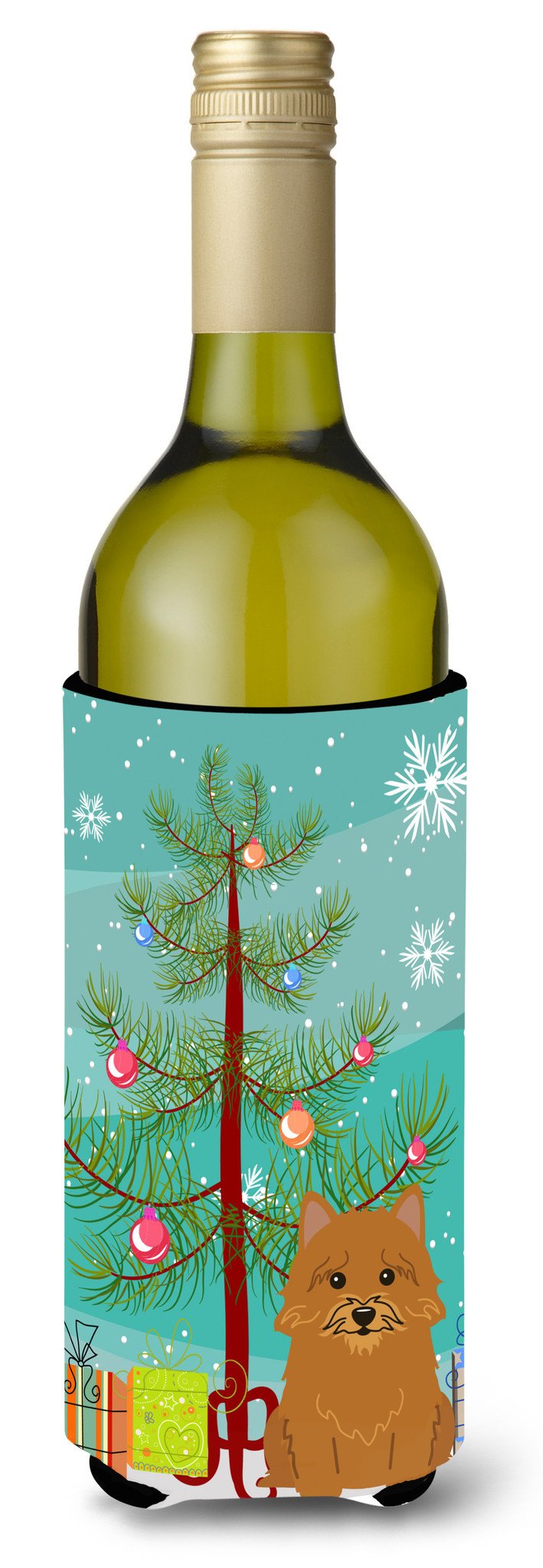 Merry Christmas Tree Norwich Terrier Wine Bottle Beverge Insulator Hugger BB4145LITERK by Caroline&#39;s Treasures