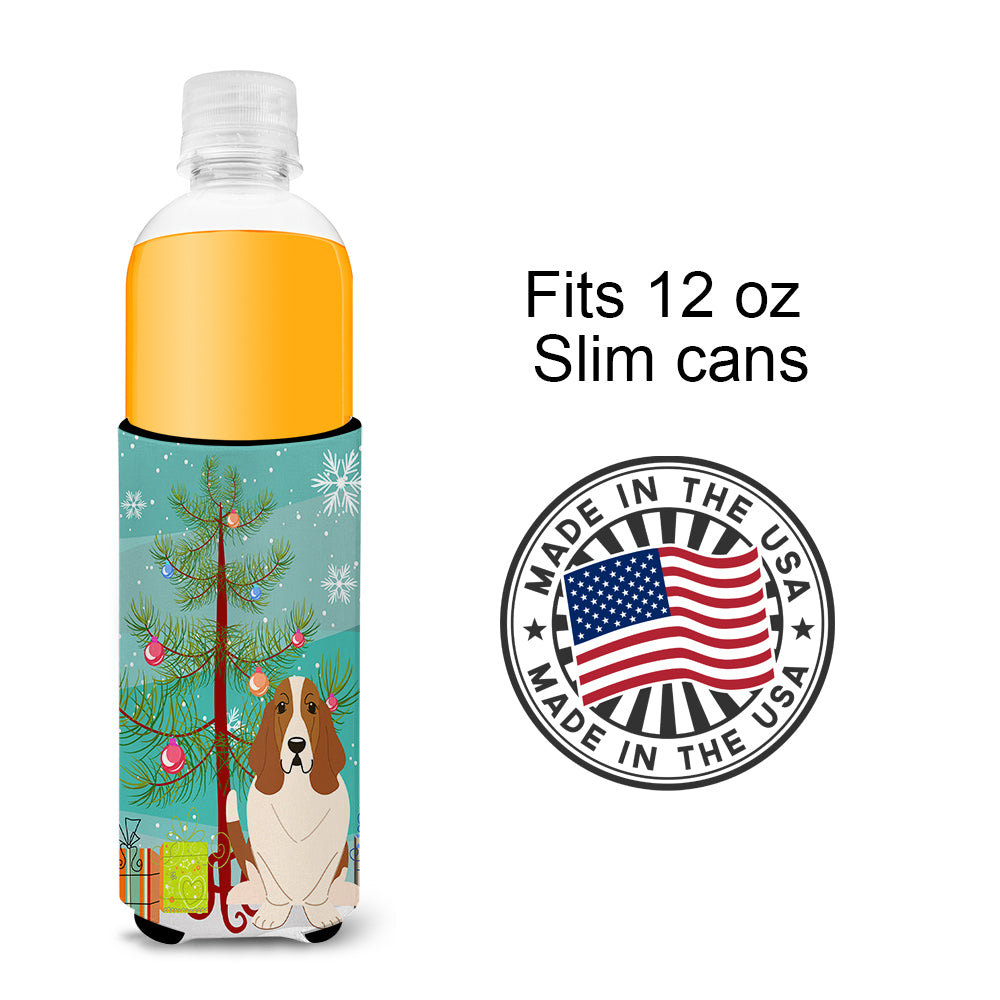 Merry Christmas Tree Basset Hound  Ultra Hugger for slim cans BB4146MUK