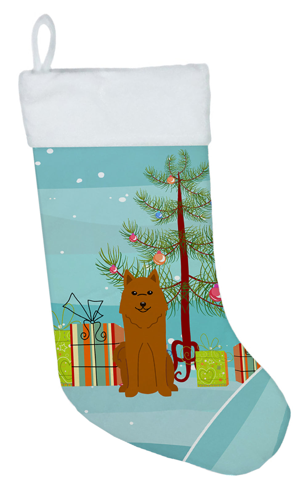 Merry Christmas Tree Karelian Bear Dog Christmas Stocking BB4147CS