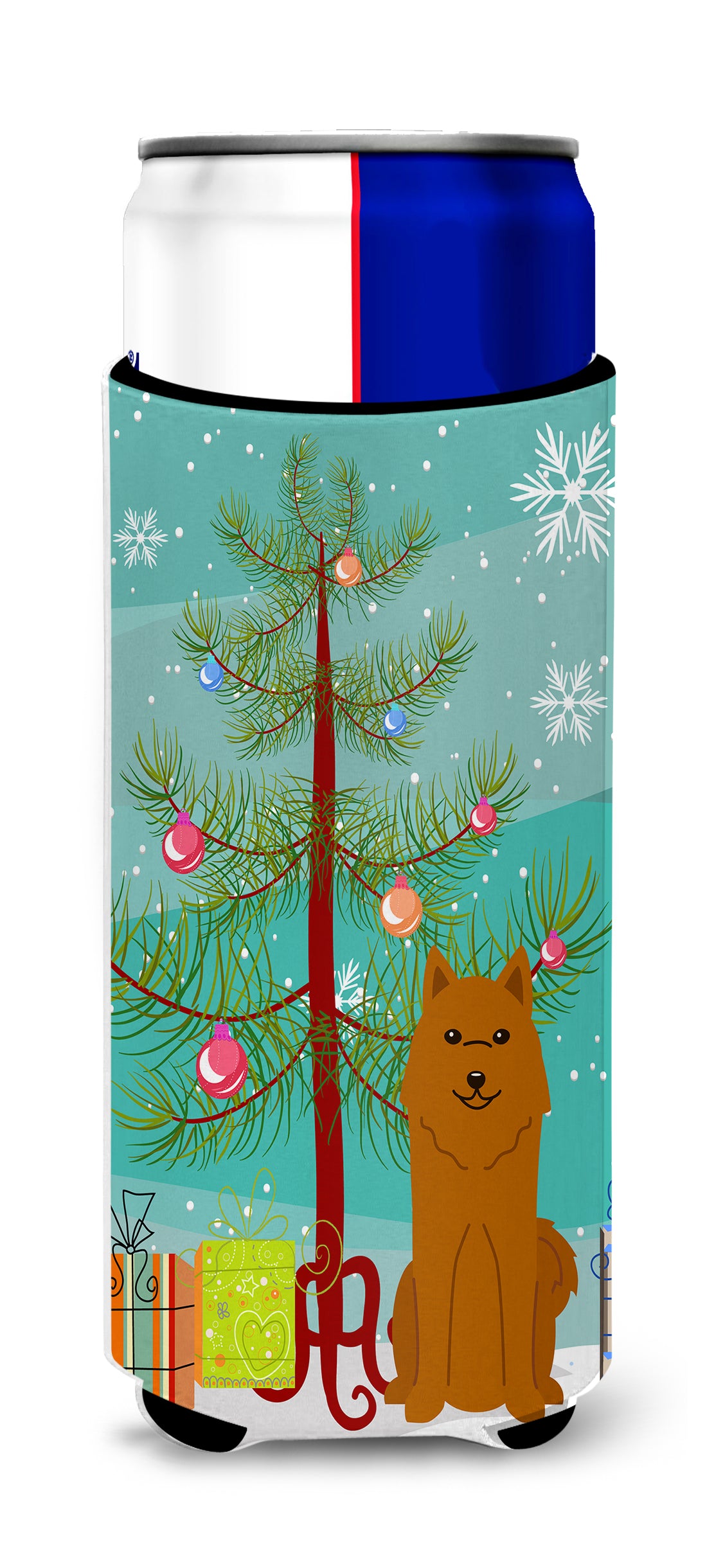 Merry Christmas Tree Karelian Bear Dog  Ultra Hugger for slim cans BB4147MUK