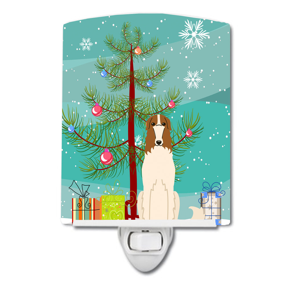 Merry Christmas Tree Borzoi Ceramic Night Light BB4148CNL - the-store.com