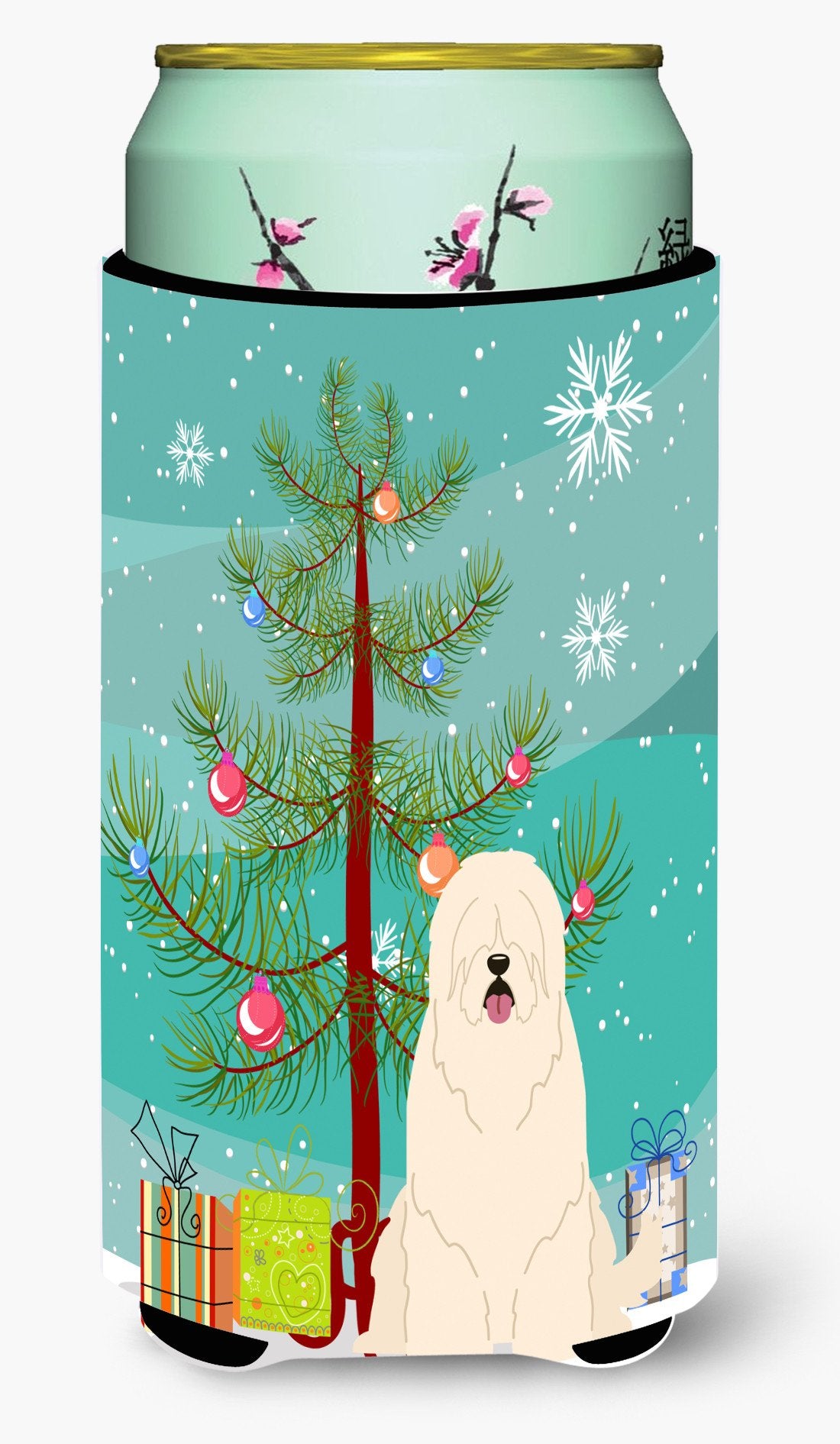 Merry Christmas Tree South Russian Sheepdog Tall Boy Beverage Insulator Hugger BB4149TBC by Caroline&#39;s Treasures