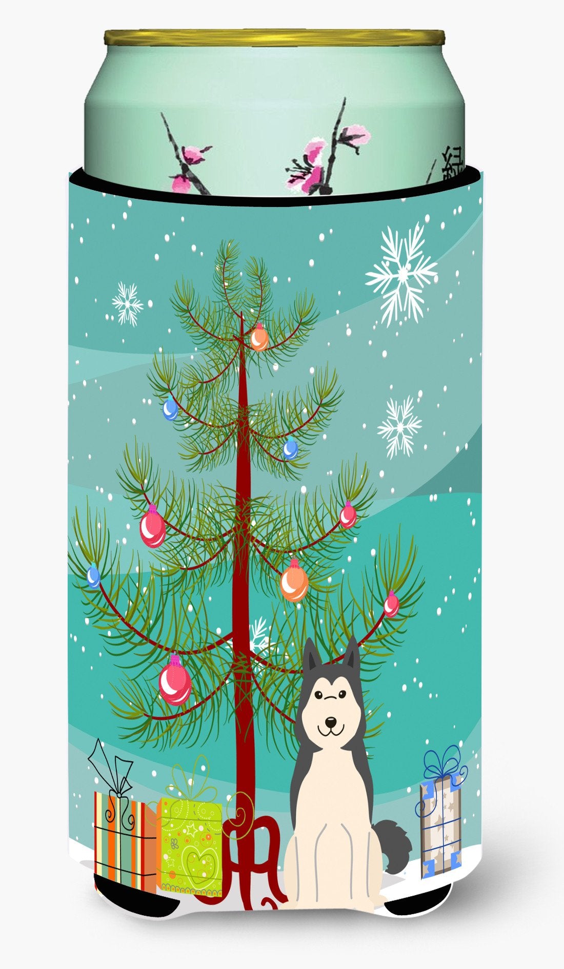 Merry Christmas Tree West Siberian Laika Spitz Tall Boy Beverage Insulator Hugger BB4150TBC by Caroline&#39;s Treasures