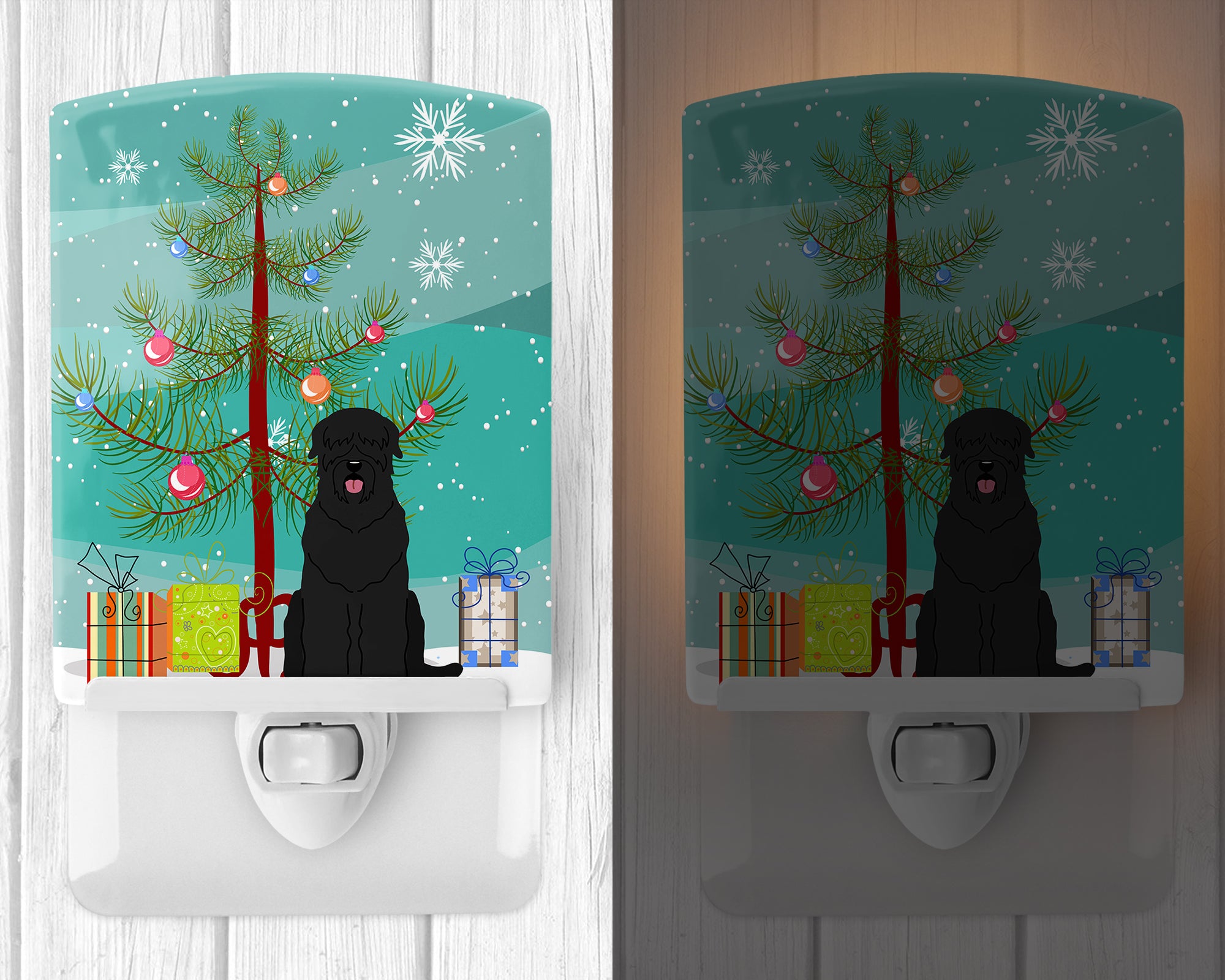 Merry Christmas Tree Black Russian Terrier Ceramic Night Light BB4151CNL - the-store.com