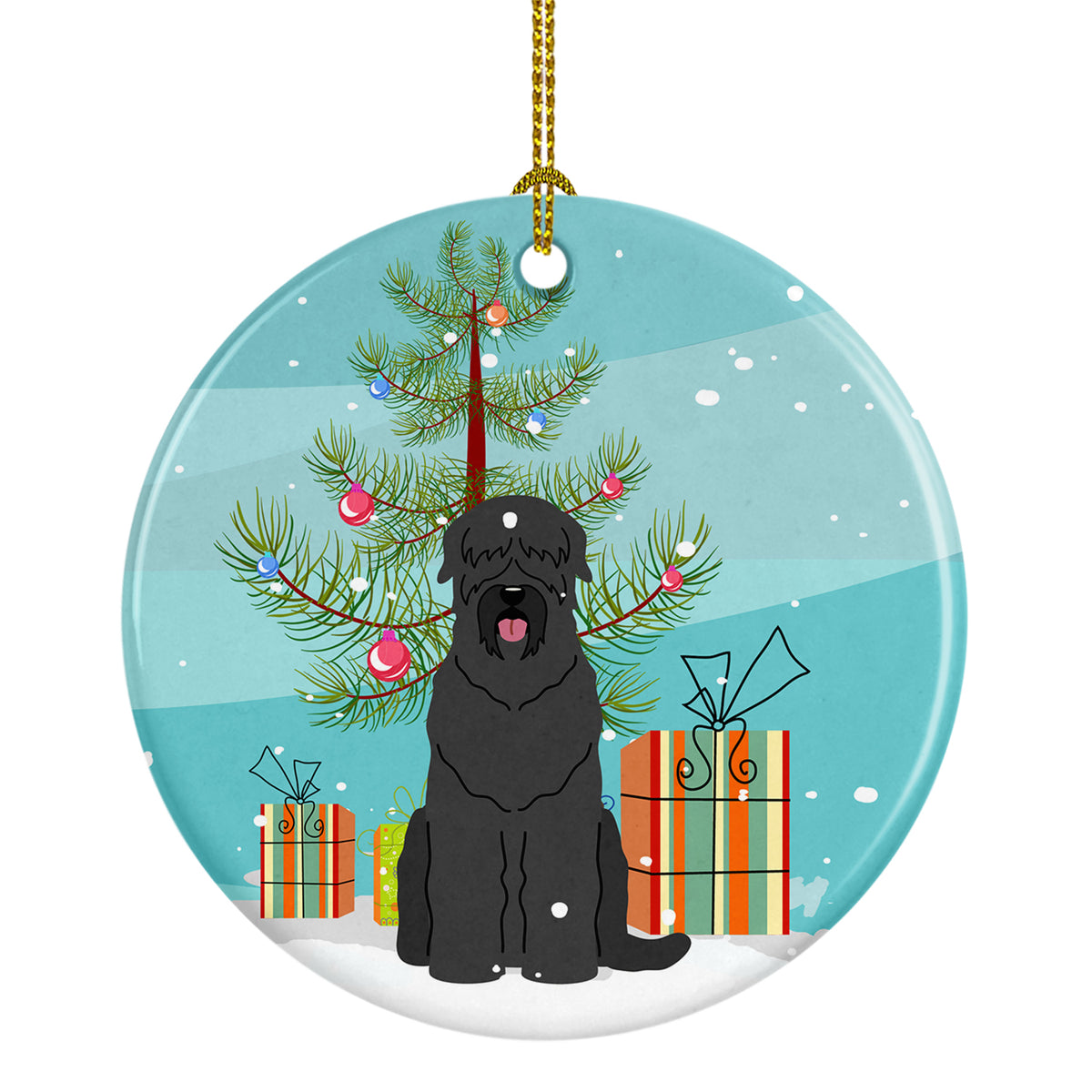 Merry Christmas Tree Black Russian Terrier Ceramic Ornament BB4151CO1 - the-store.com