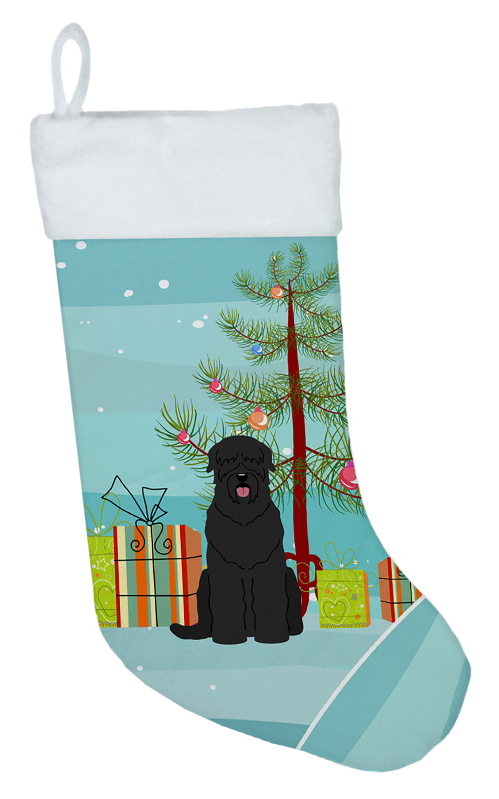 Merry Christmas Tree Black Russian Terrier Christmas Stocking BB4151CS