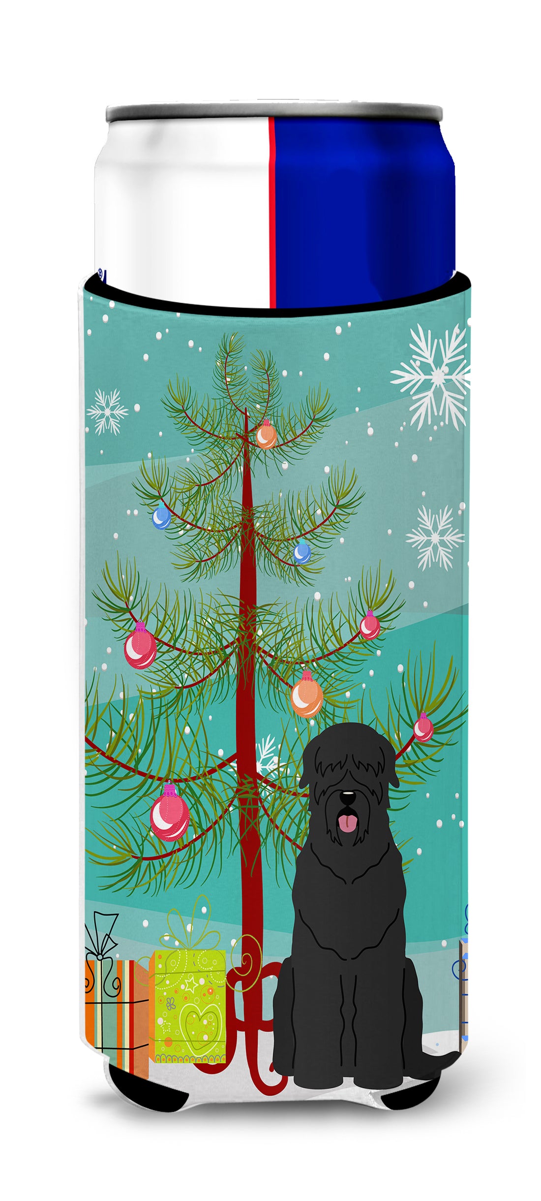 Merry Christmas Tree Black Russian Terrier  Ultra Hugger for slim cans BB4151MUK