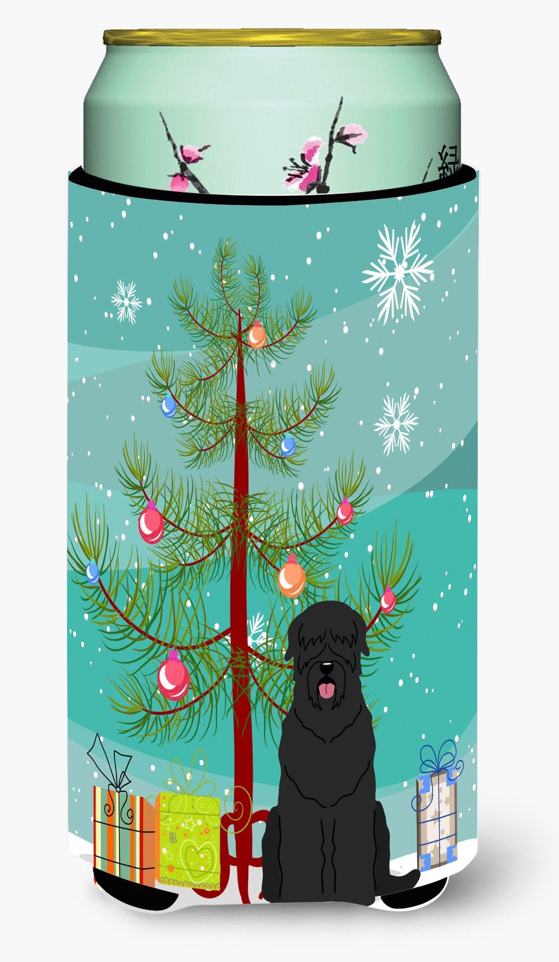 Merry Christmas Tree Black Russian Terrier Tall Boy Beverage Insulator Hugger BB4151TBC by Caroline's Treasures