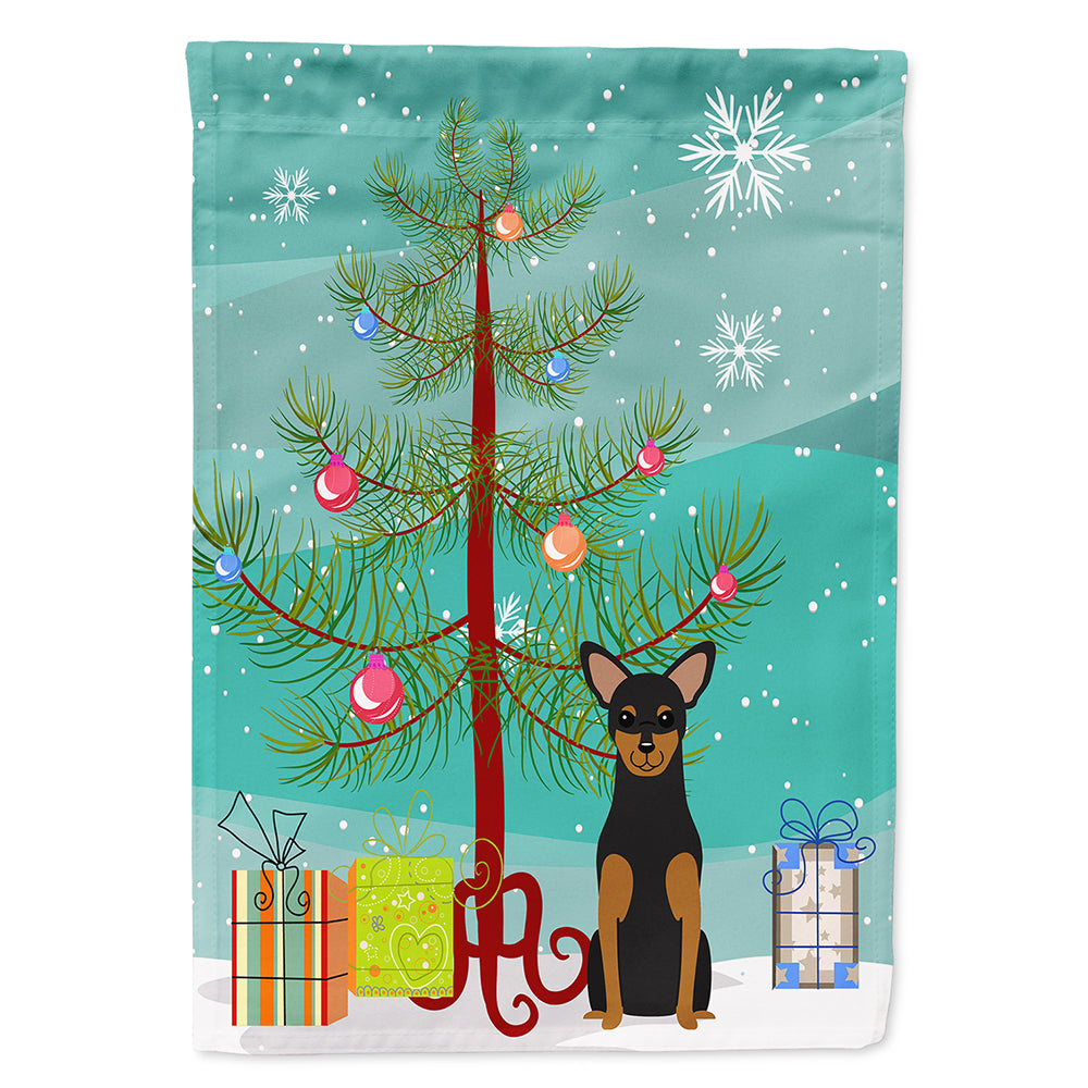 Merry Christmas Tree Manchester Terrier Flag Canvas House Size BB4153CHF