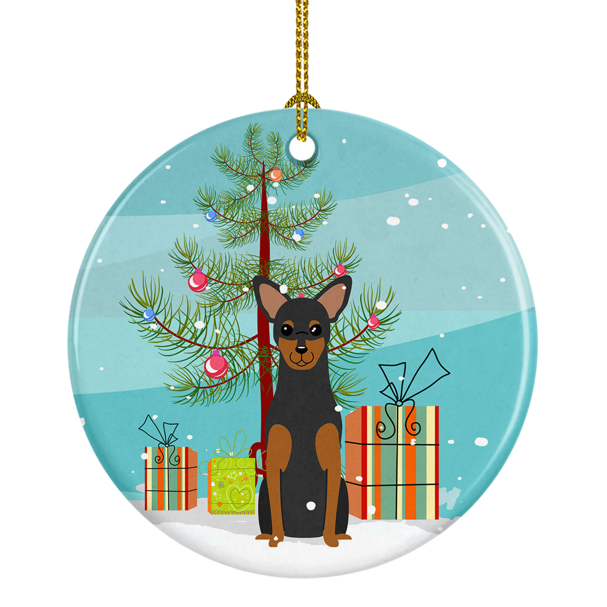 Merry Christmas Tree Manchester Terrier Ceramic Ornament BB4153CO1 - the-store.com
