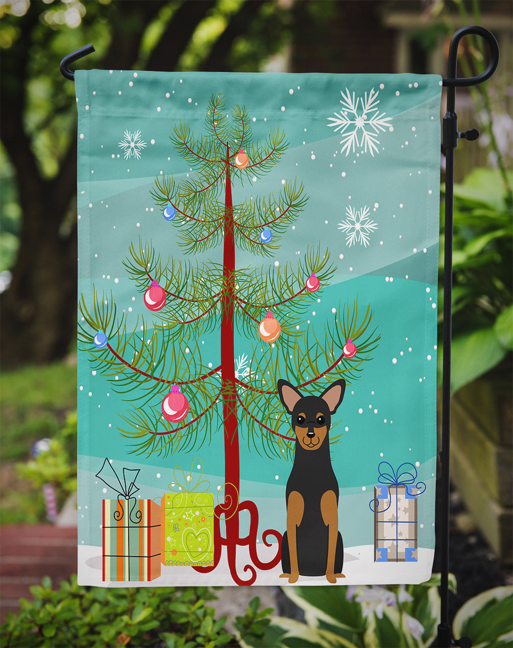 Merry Christmas Tree Manchester Terrier Flag Garden Size BB4153GF  the-store.com.