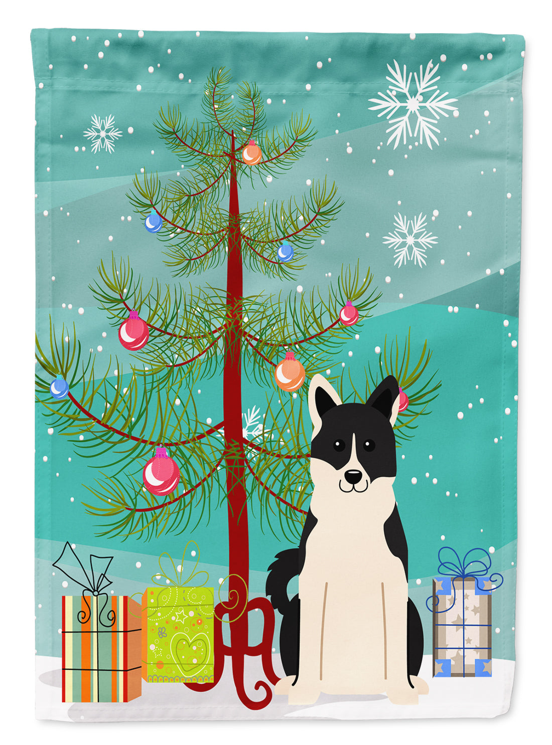 Merry Christmas Tree Russo-European Laika Spitz Flag Garden Size BB4154GF