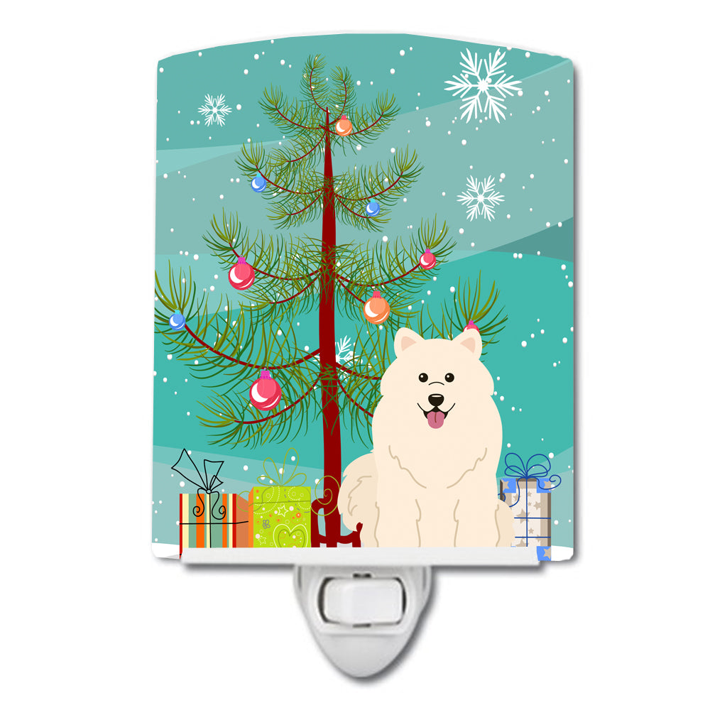 Merry Christmas Tree Samoyed Ceramic Night Light BB4155CNL - the-store.com