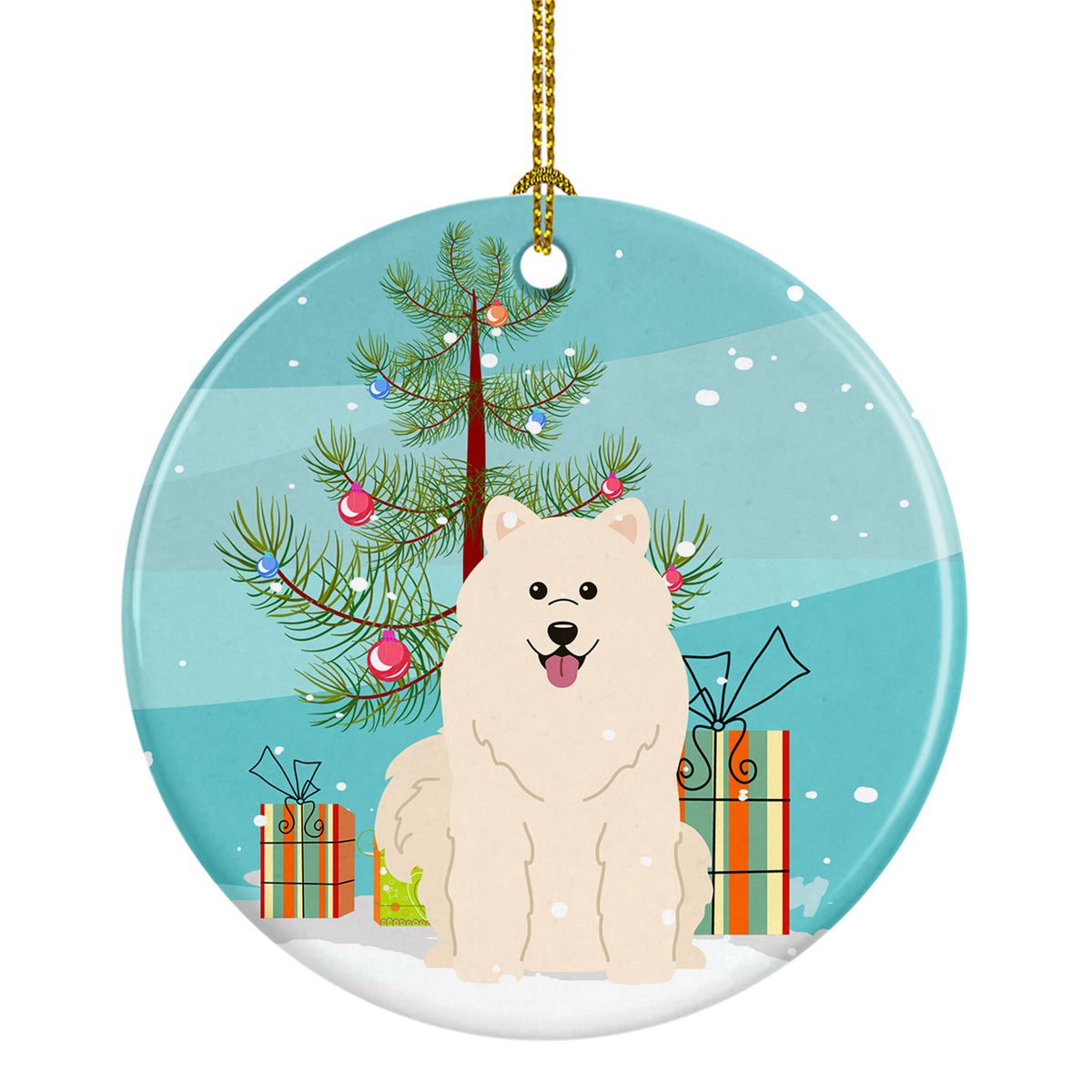 Merry Christmas Tree Samoyed Ceramic Ornament BB4155CO1 - the-store.com