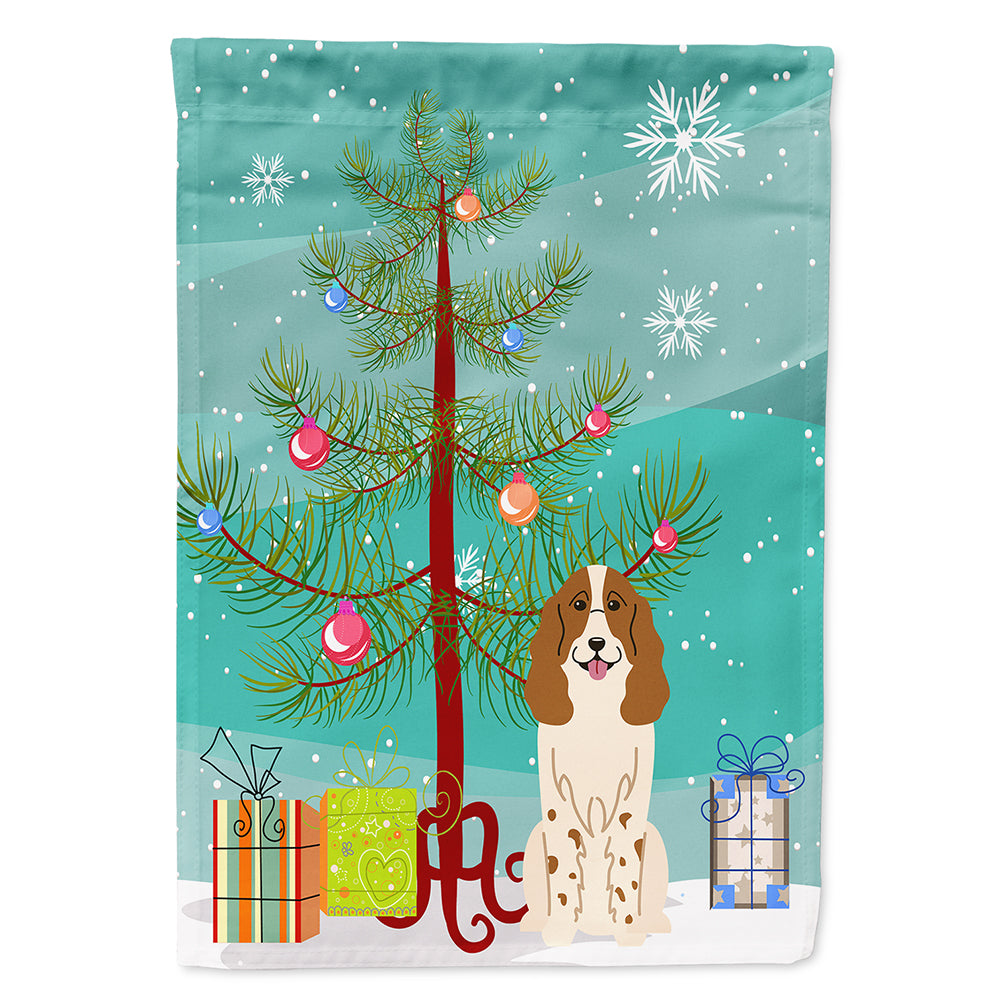 Merry Christmas Tree Russian Spaniel Flag Canvas House Size BB4156CHF  the-store.com.