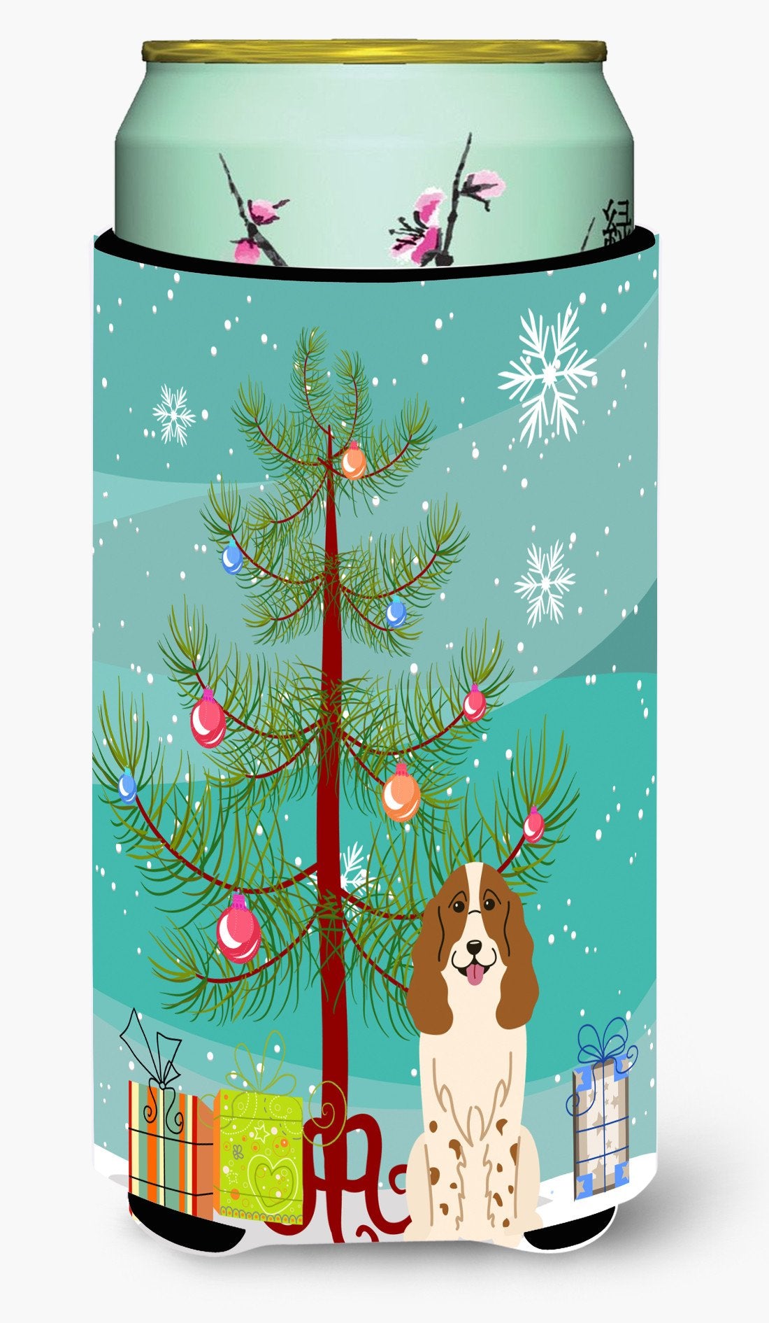 Merry Christmas Tree Russian Spaniel Tall Boy Beverage Insulator Hugger BB4156TBC by Caroline&#39;s Treasures