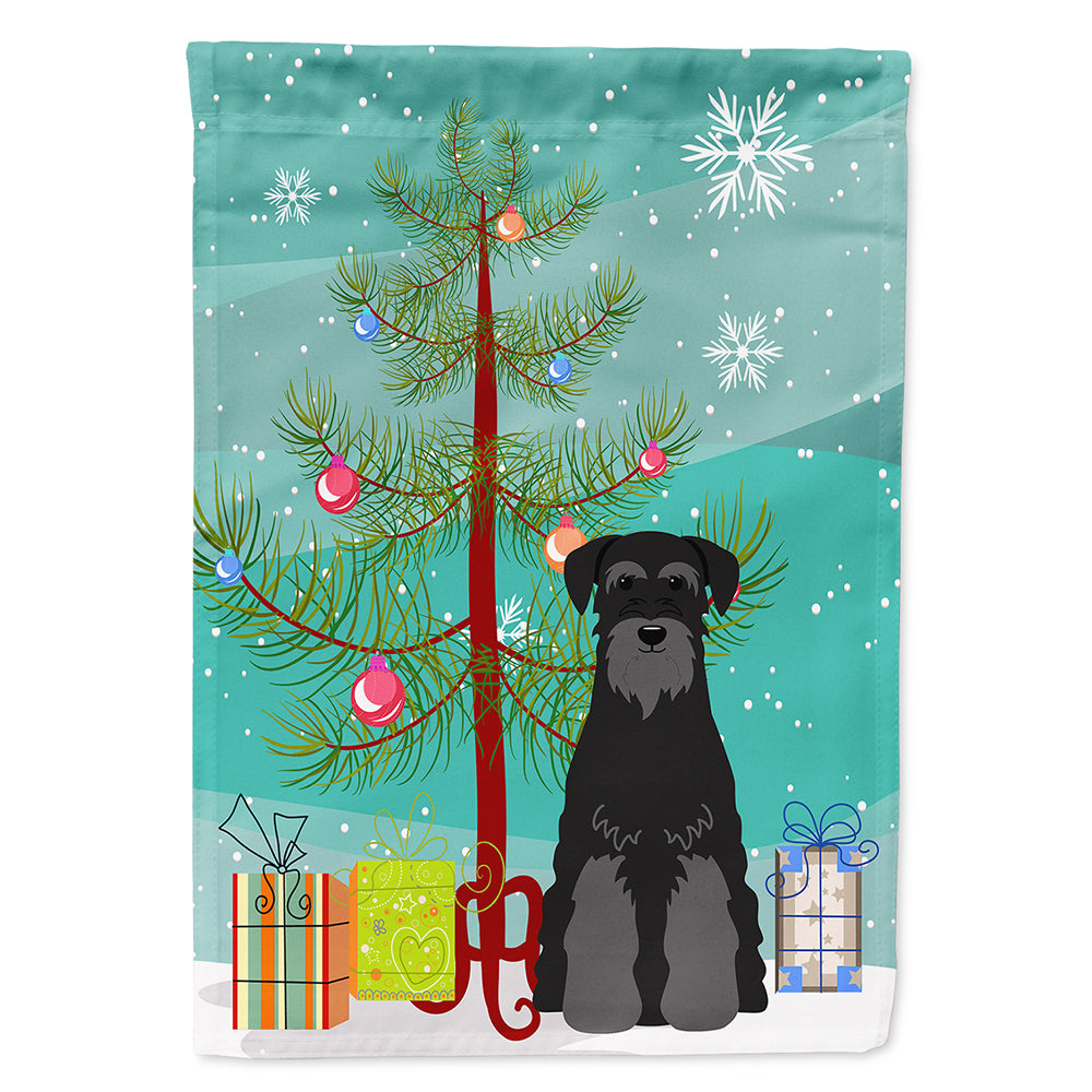 Merry Christmas Tree Standard Schnauzer Black Flag Canvas House Size BB4157CHF