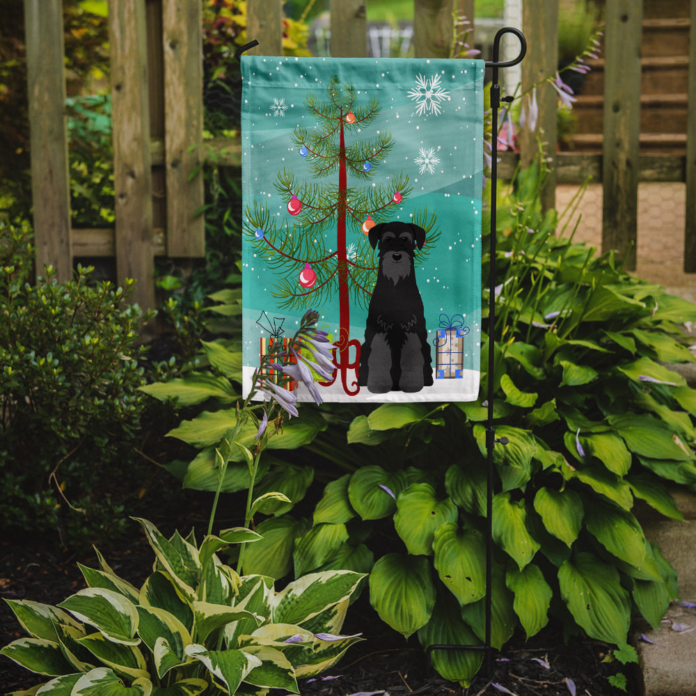 Merry Christmas Tree Standard Schnauzer Black Flag Garden Size BB4157GF