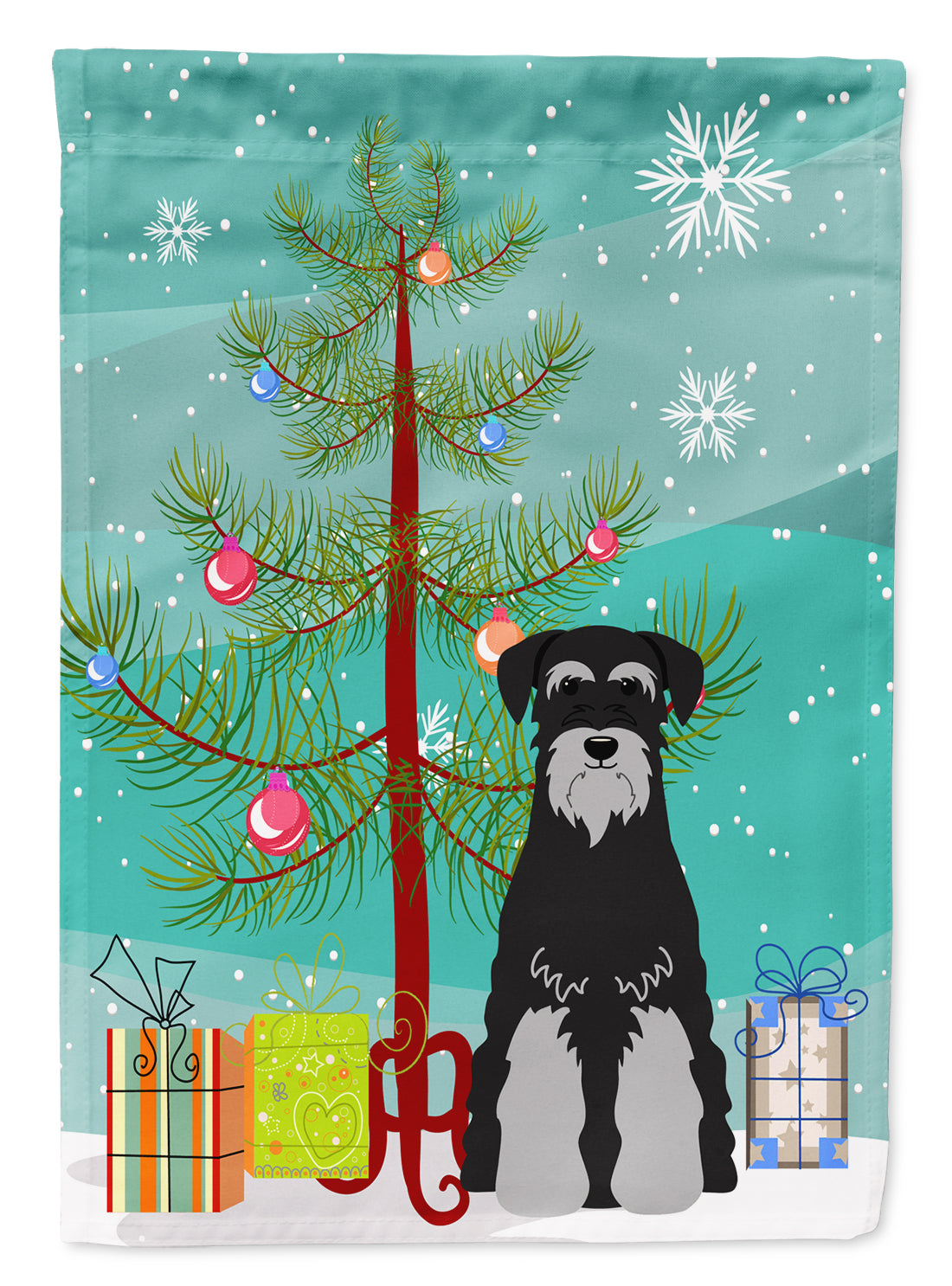 Merry Christmas Tree Standard Schnauzer Black Grey Flag Garden Size BB4159GF