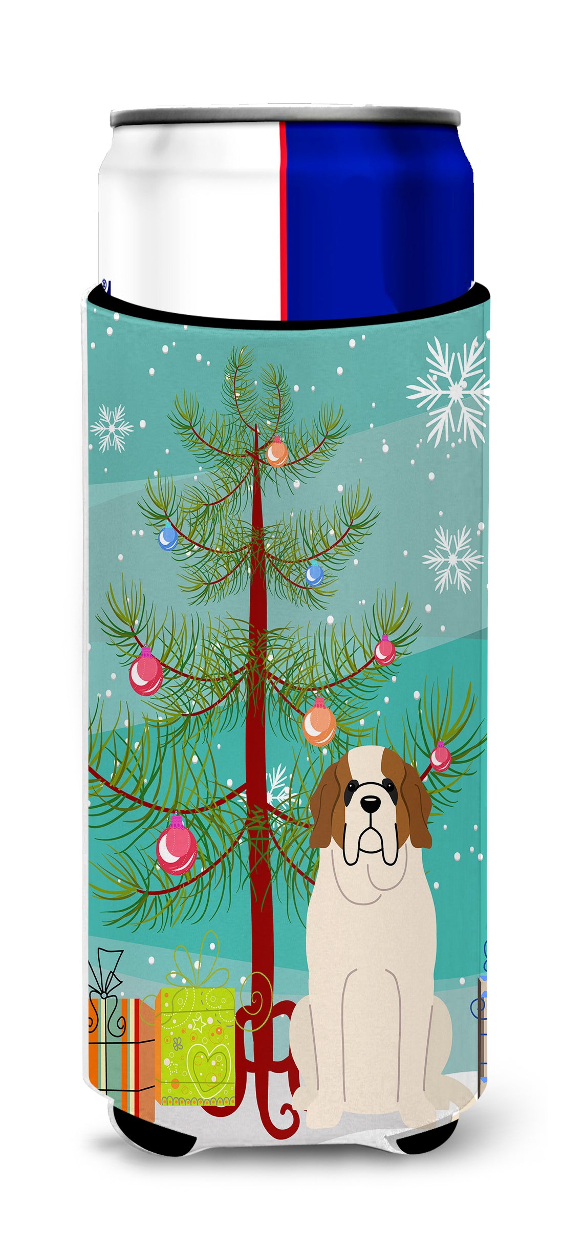 Merry Christmas Tree Saint Bernard  Ultra Hugger for slim cans BB4160MUK