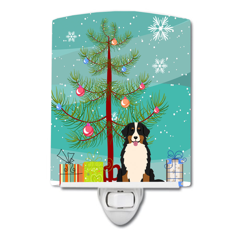 Merry Christmas Tree Bernese Mountain Dog Ceramic Night Light BB4161CNL - the-store.com