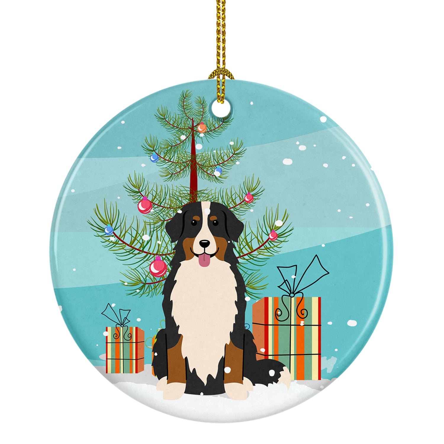 Merry Christmas Tree Bernese Mountain Dog Ceramic Ornament BB4161CO1 - the-store.com