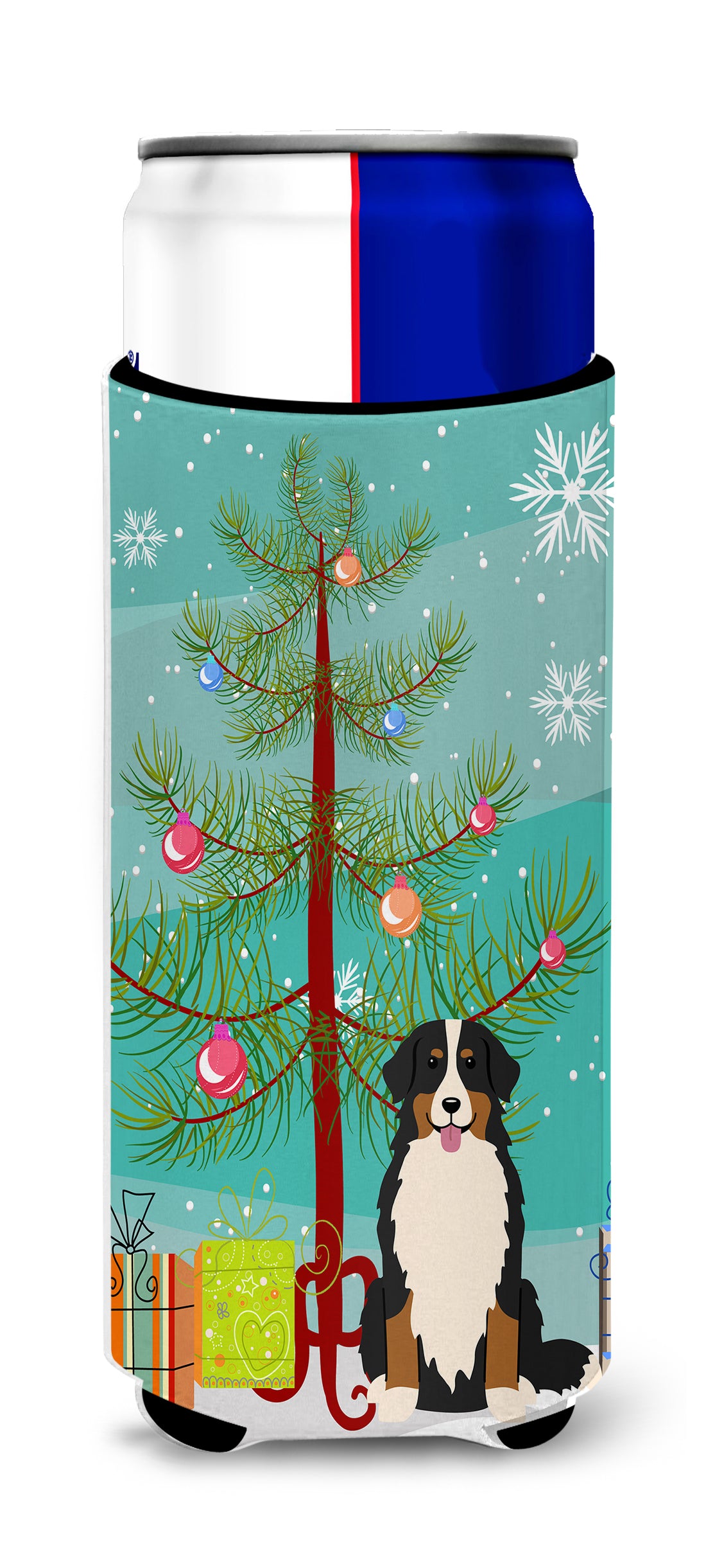 Merry Christmas Tree Bernese Mountain Dog  Ultra Hugger for slim cans BB4161MUK  the-store.com.