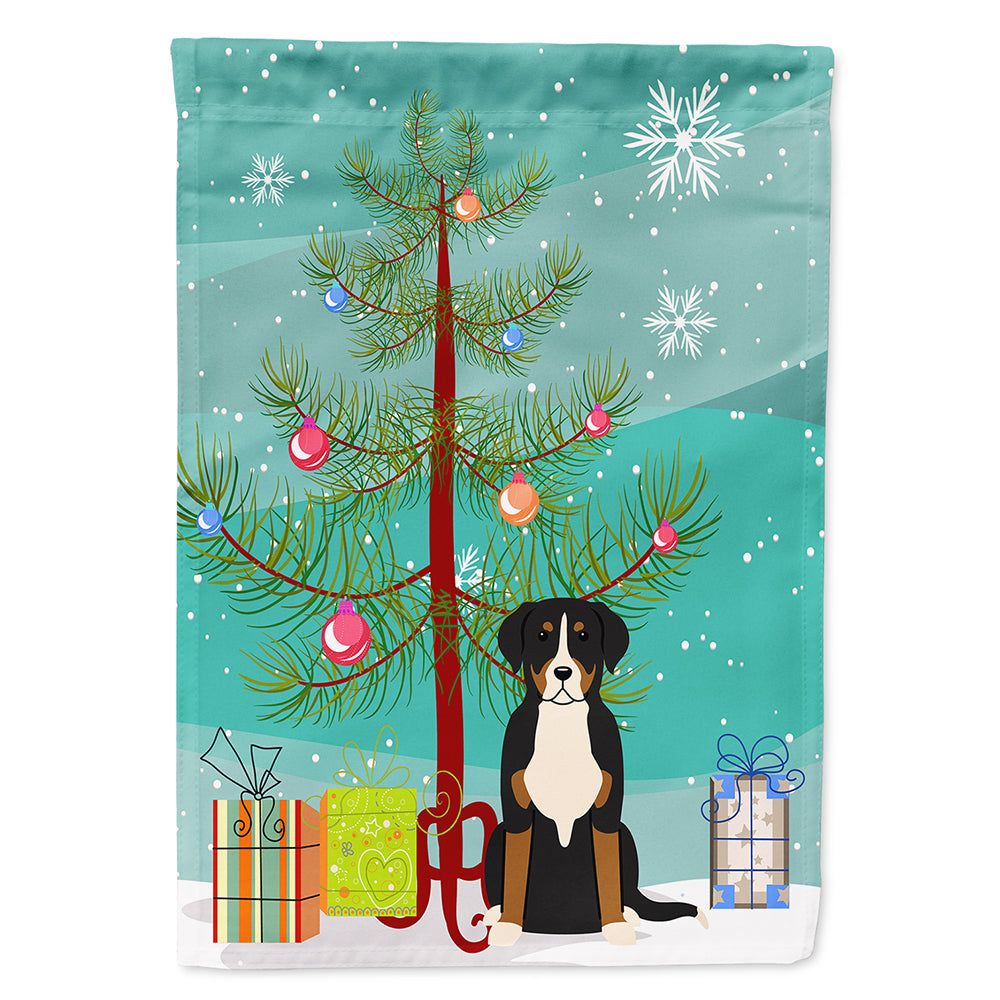 Merry Christmas Tree Greater Swiss Mountain Dog Flag Canvas House Size BB4162CHF