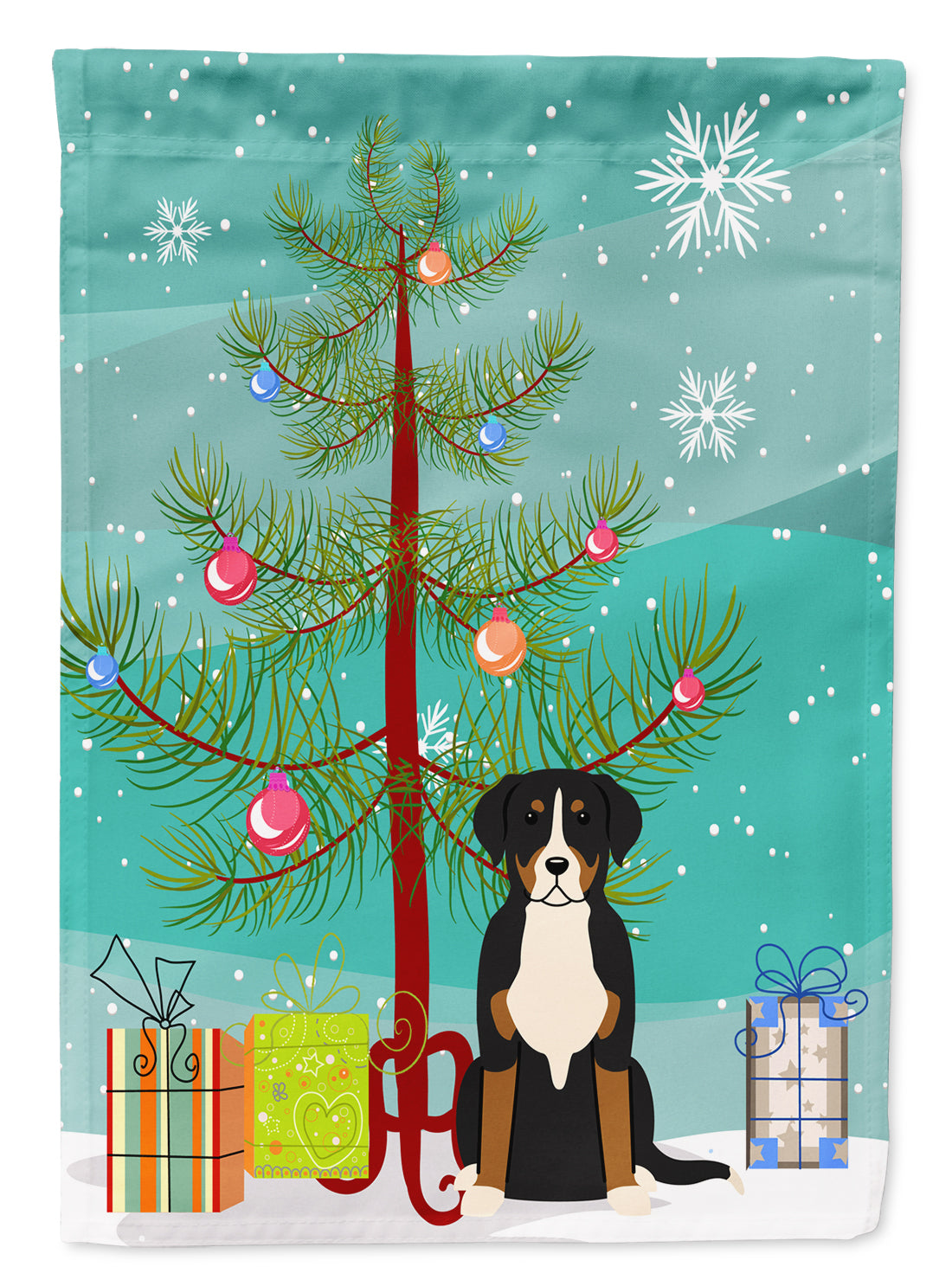 Merry Christmas Tree Greater Swiss Mountain Dog Flag Garden Size BB4162GF