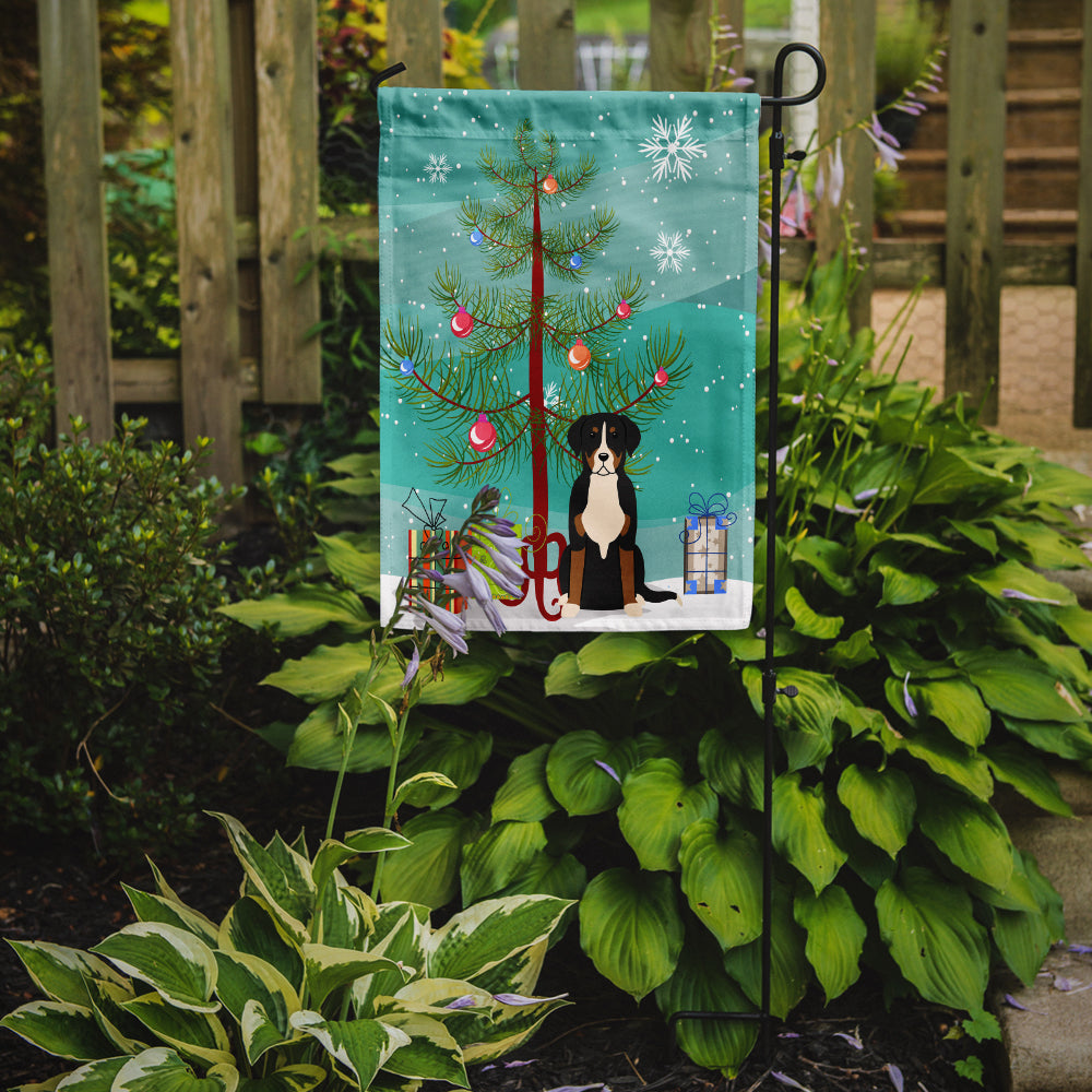 Merry Christmas Tree Greater Swiss Mountain Dog Flag Garden Size BB4162GF  the-store.com.