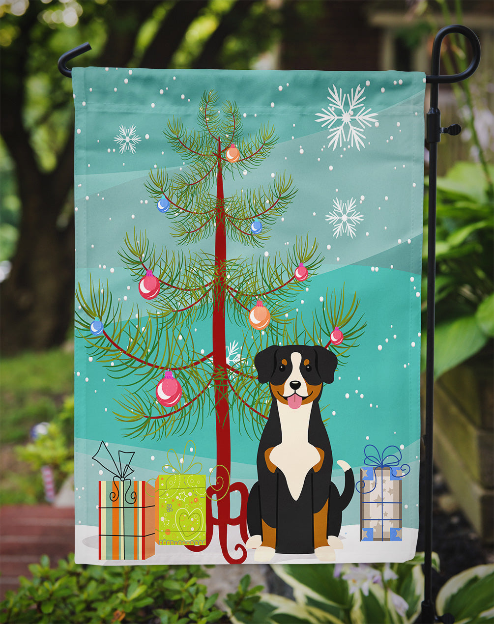 Merry Christmas Tree Entlebucher Flag Garden Size BB4163GF