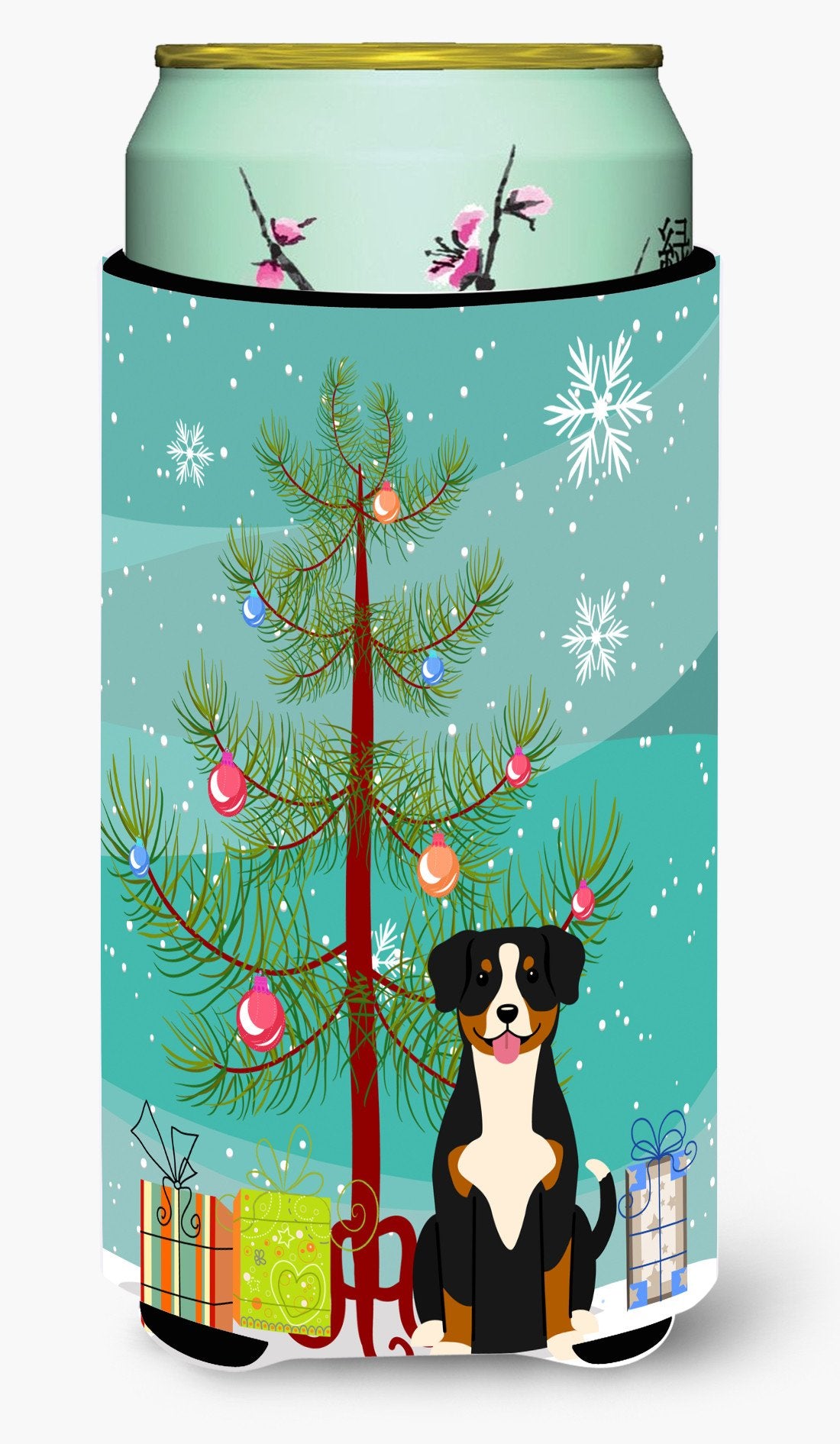 Merry Christmas Tree Entlebucher Tall Boy Beverage Insulator Hugger BB4163TBC by Caroline&#39;s Treasures