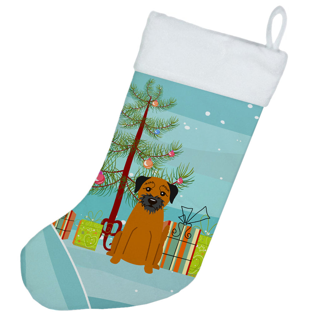 Merry Christmas Tree Border Terrier Chaussette de Noël BB4164CS