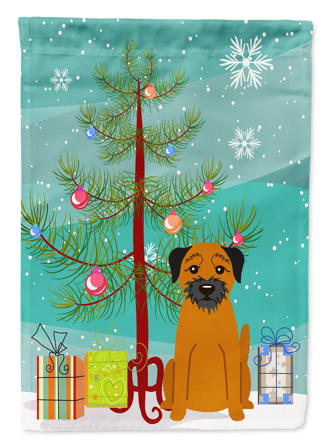 Merry Christmas Tree Border Terrier Flag Garden Size BB4164GF  the-store.com.