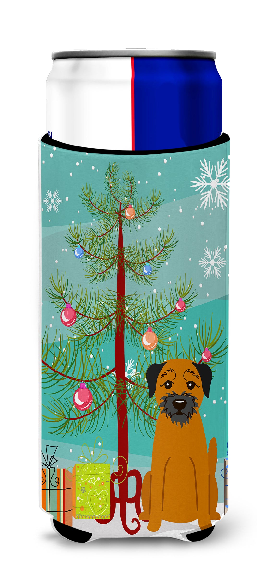 Merry Christmas Tree Border Terrier  Ultra Hugger for slim cans BB4164MUK  the-store.com.