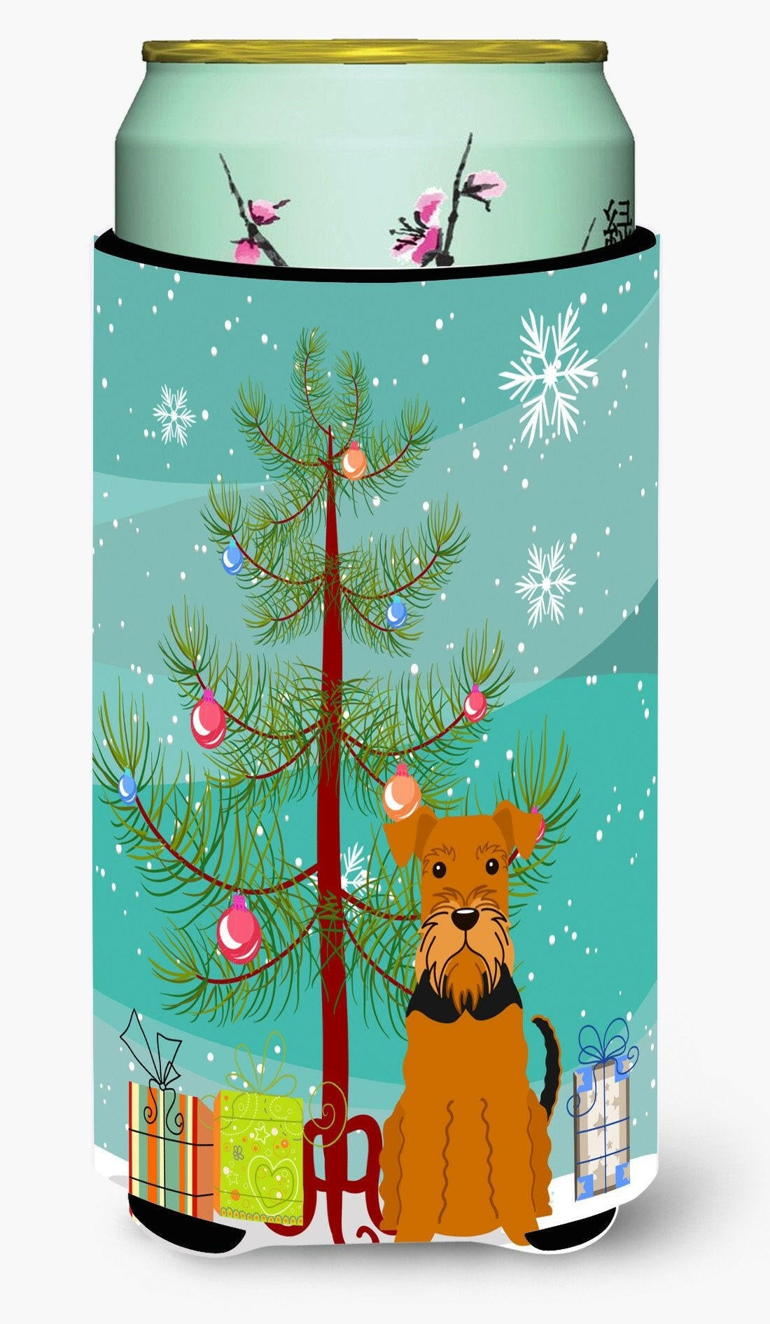 Merry Christmas Tree Airedale Tall Boy Beverage Insulator Hugger BB4166TBC by Caroline&#39;s Treasures
