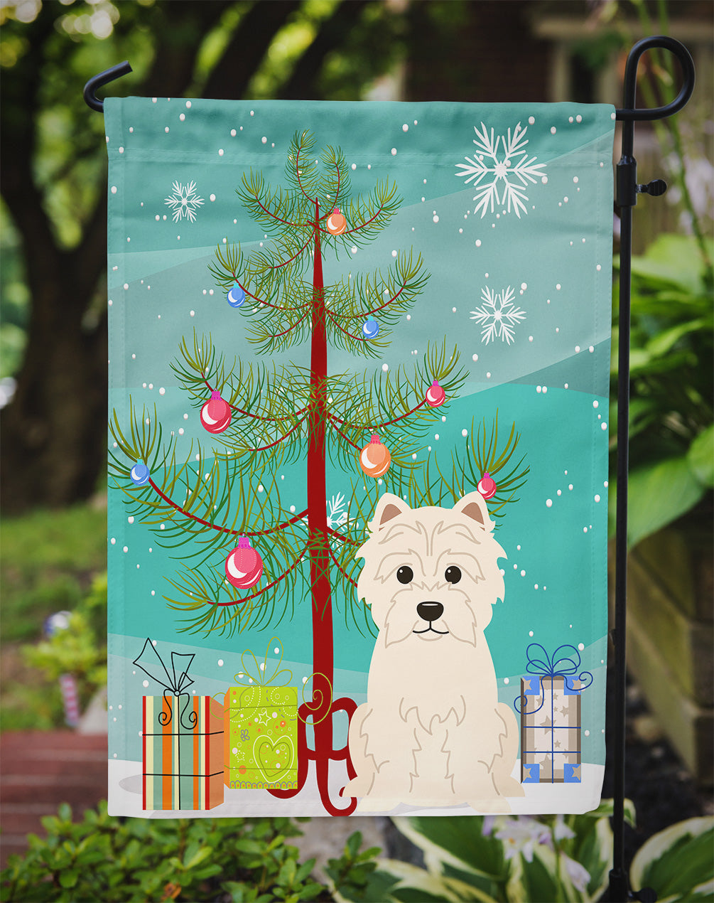 Merry Christmas Tree Westie Flag Garden Size BB4167GF