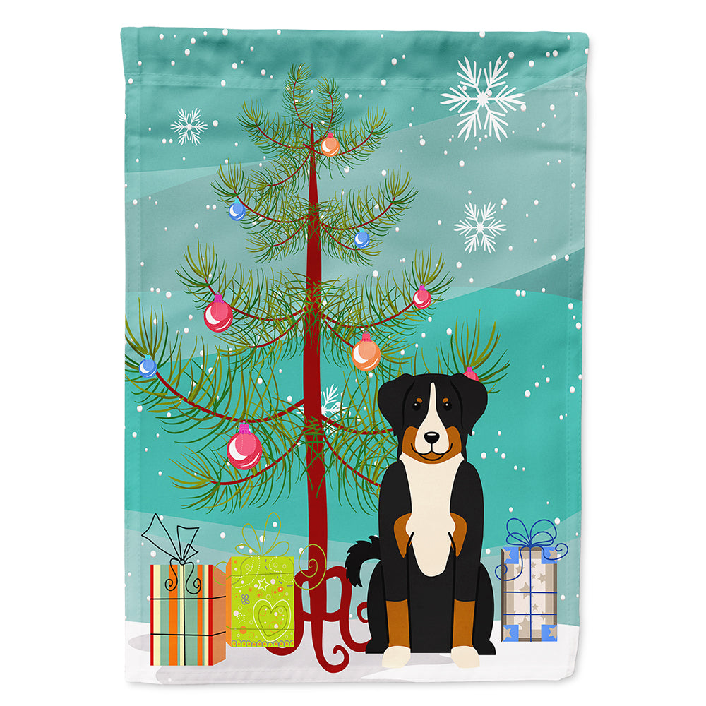 Merry Christmas Tree Appenzeller Sennenhund Flag Canvas House Size BB4168CHF  the-store.com.