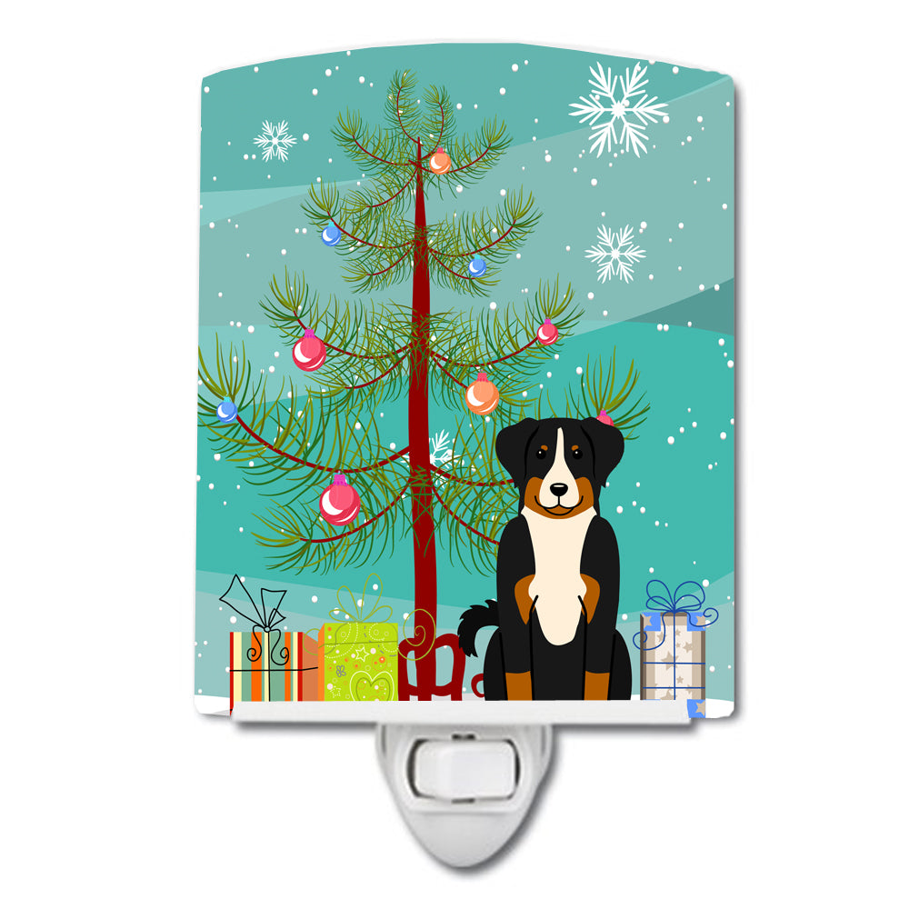Merry Christmas Tree Appenzeller Sennenhund Ceramic Night Light BB4168CNL - the-store.com