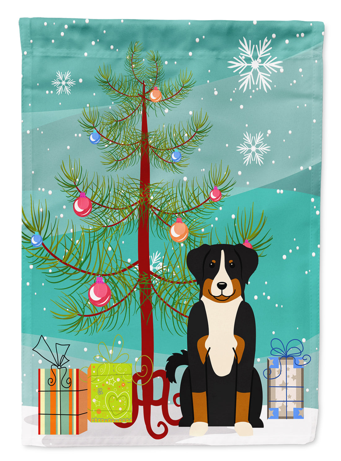 Merry Christmas Tree Appenzeller Sennenhund Flag Garden Size BB4168GF