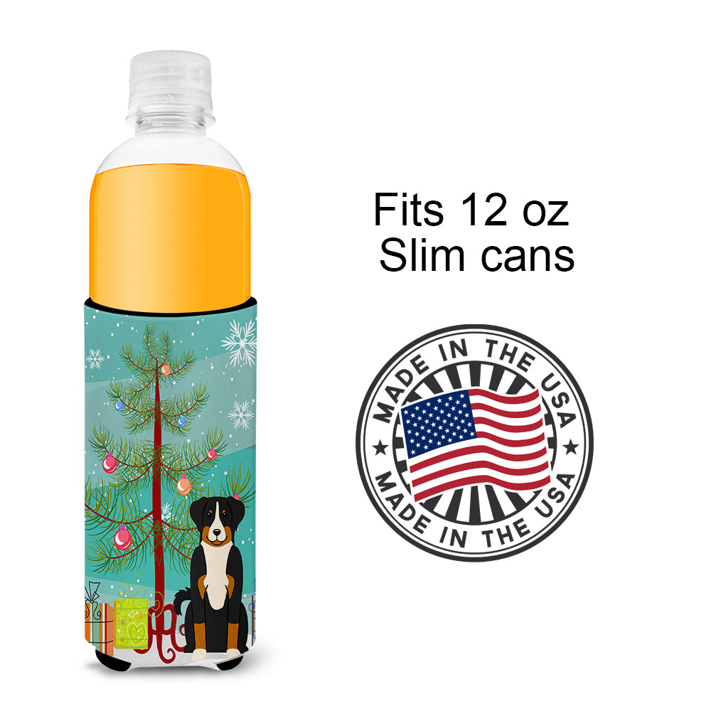 Merry Christmas Tree Appenzeller Sennenhund  Ultra Hugger for slim cans BB4168MUK  the-store.com.